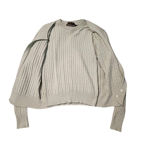 William Kasper 100% Pure Cashmere 2-Piece Sweater Set – Light Green, Size L - Picture 2 of 10